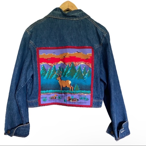 Levi denim jean jacket Aztec vintage large orange tab Deer Stag Southwestern - Picture 2 of 7